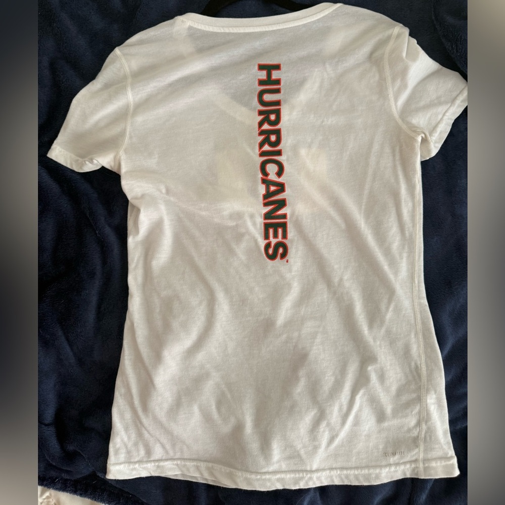 Adidas university of miami t shirt hurricanes tailgate clothes